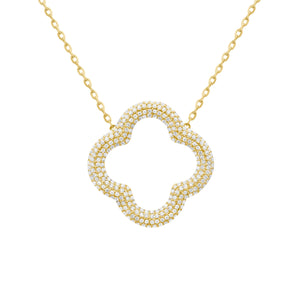 14K GOLD DIAMOND PHOEBE CLOVER NECKLACE