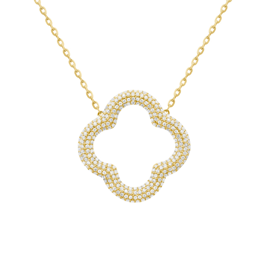 14K GOLD DIAMOND PHOEBE CLOVER NECKLACE