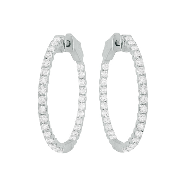 14K GOLD DIAMOND GLORIA HOOPS