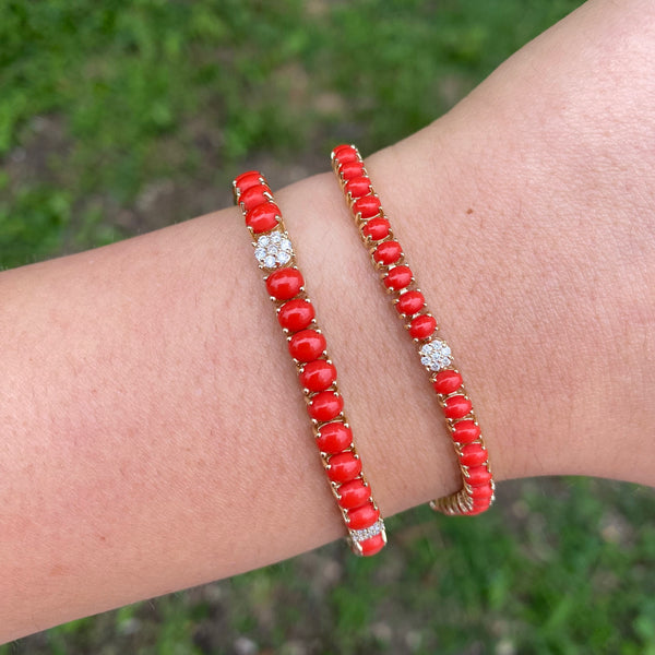 14K GOLD DIAMOND CORAL MEDIUM DEBBIE BRACELET