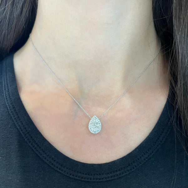 14K GOLD DIAMOND MEDIUM PALOMA PEAR NECKLACE