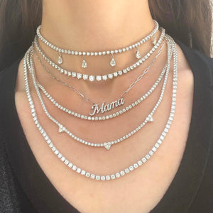 14K GOLD DIAMOND 20" 12.70 CT CLASSIC TENNIS NECKLACE