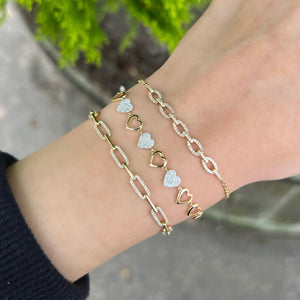 14K GOLD DIAMOND MOLLY HEART BRACELET