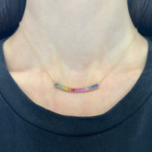 14K GOLD MULTI COLOR SAPPHIRE COURTNEY NECKLACE