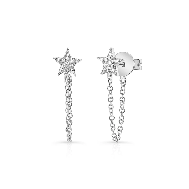 14K GOLD DIAMOND JOELLE STAR STUDS