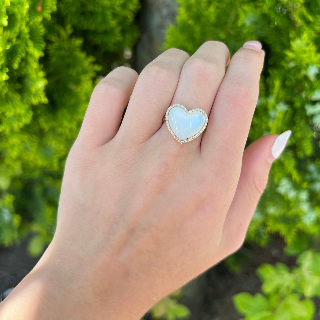 Pearl hot sale heart ring