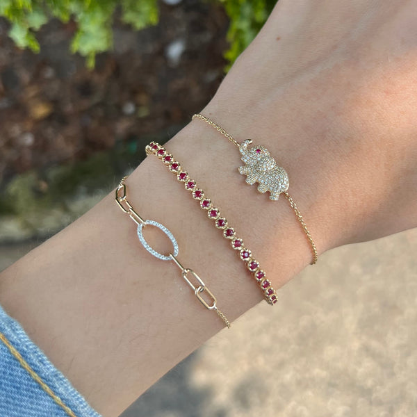 14K GOLD DIAMOND MARCELLE ELEPHANT BRACELET