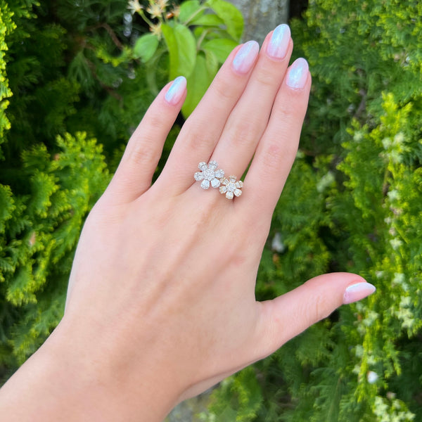 14K GOLD DIAMOND MARA FLOWER RING