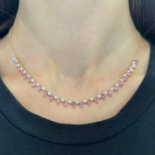 14K GOLD DIAMOND PINK SAPPHIRE KENNEDY NECKLACE