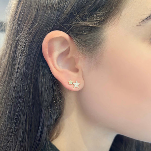 14K GOLD DIAMOND ALI STAR EARRINGS
