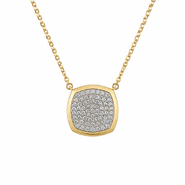 14K GOLD DIAMOND JESSIE CUSHION NECKLACE