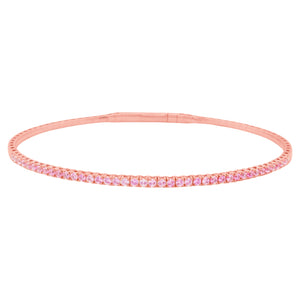 14K GOLD PINK SAPPHIRE JOELLE FLEX BANGLE