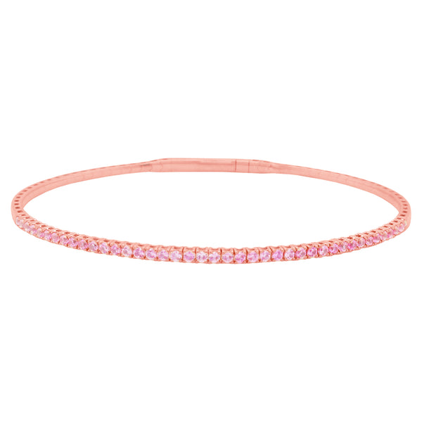 14K GOLD PINK SAPPHIRE JOELLE FLEX BANGLE