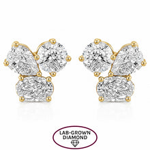 14K GOLD LAB GROWN DIAMOND LARGE PERRI STUDS