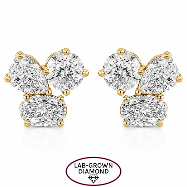 14K GOLD LAB GROWN DIAMOND LARGE PERRI STUDS