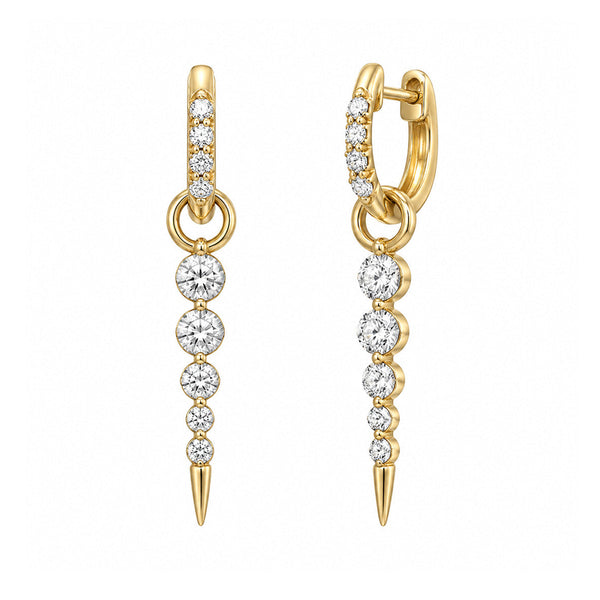 14K GOLD DIAMOND LARGE LUCY HUGGIES