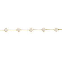 14K GOLD MOTHER OF PEARL LARGE MEGAN CLOVER BRACELET