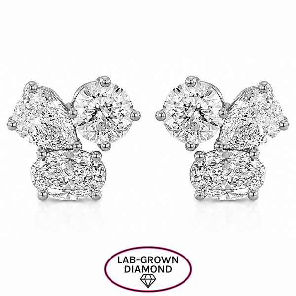 14K GOLD LAB GROWN DIAMOND LARGE PERRI STUDS