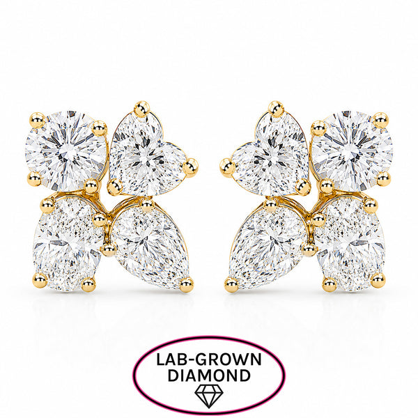 14K GOLD LAB GROWN DIAMOND LARGE TALI STUDS