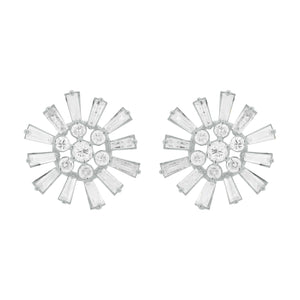 14K GOLD DIAMOND LARGE DEBRA FLOWER STUDS