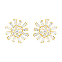 14K GOLD DIAMOND LARGE DEBRA FLOWER STUDS