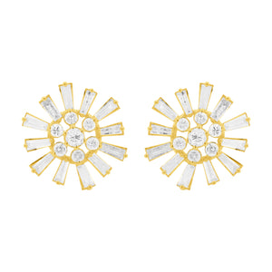 14K GOLD DIAMOND LARGE DEBRA FLOWER STUDS