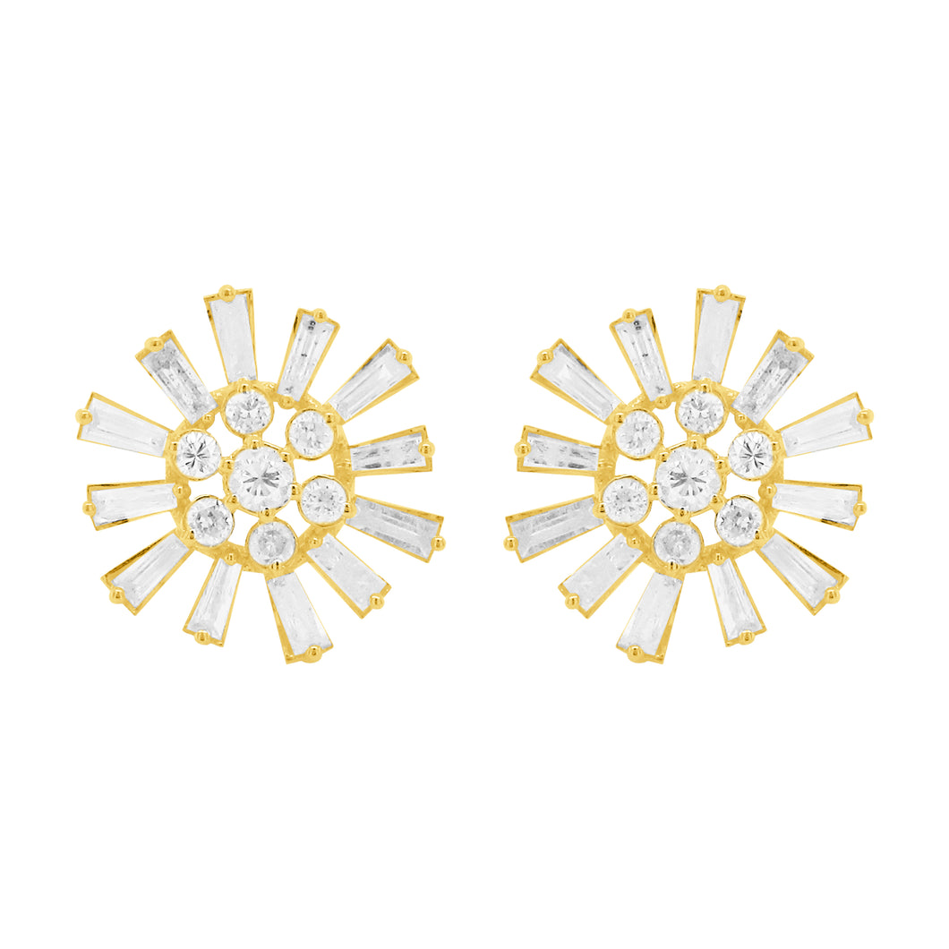 14K GOLD DIAMOND LARGE DEBRA FLOWER STUDS