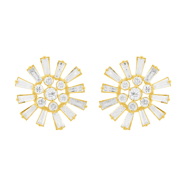 14K GOLD DIAMOND LARGE DEBRA FLOWER STUDS