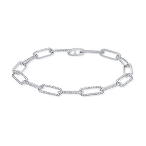 14K GOLD DIAMOND LAURIE PAPERCLIP BRACELET
