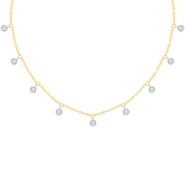 14K TWO-TONE GOLD DIAMOND LINNY NECKLACE