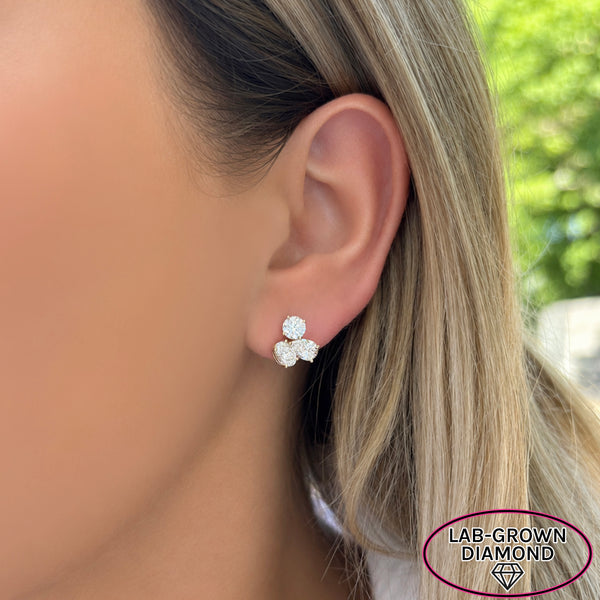 14K GOLD LAB GROWN DIAMOND MEDIUM PERRI STUDS