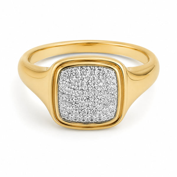 14K GOLD DIAMOND MEDIUM JESSIE CUSHION RING
