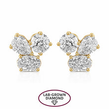 14K GOLD LAB GROWN DIAMOND MEDIUM PERRI STUDS