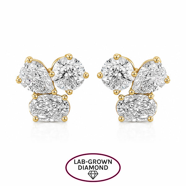 14K GOLD LAB GROWN DIAMOND MEDIUM PERRI STUDS