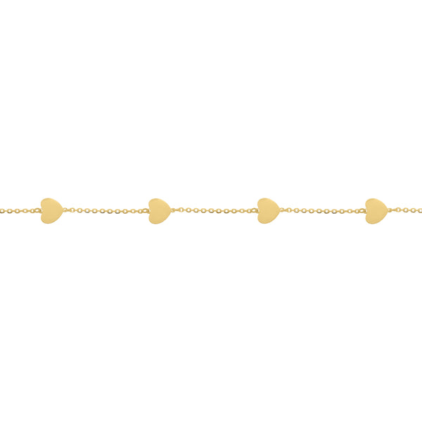 14K GOLD MEGAN HEART BRACELET