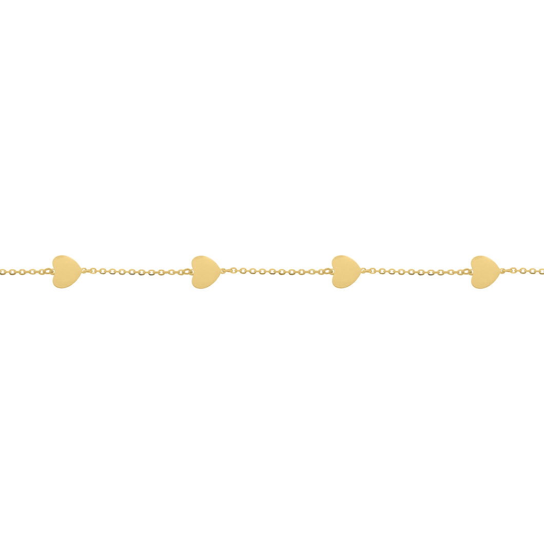 14K GOLD MEGAN HEART BRACELET