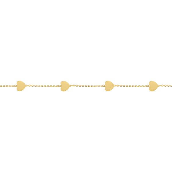 14K GOLD MEGAN HEART BRACELET