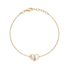 14K GOLD MOTHER OF PEARL MEG HEART BRACELET