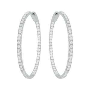 14K GOLD DIAMOND 1.5" MIKA HOOPS