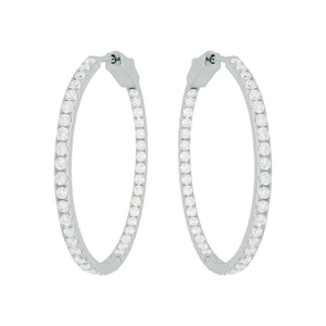 14K GOLD DIAMOND 1.25" MONICA HOOPS