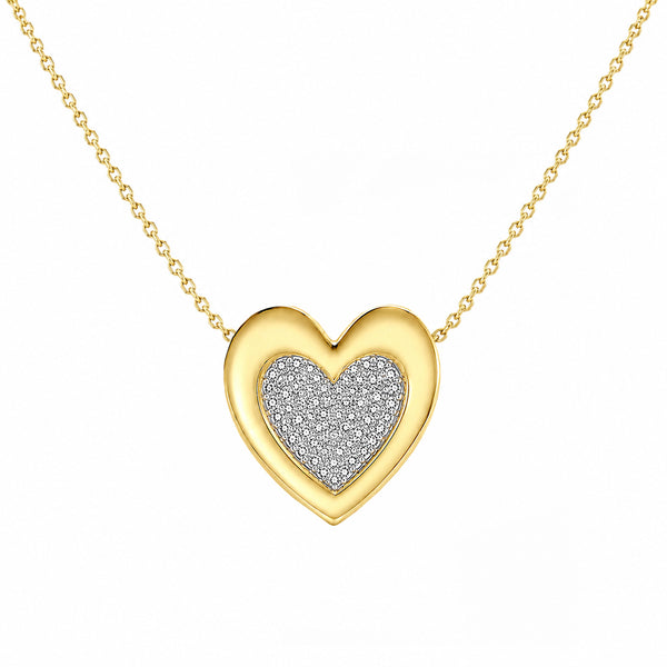 14K GOLD DIAMOND EVIE HEART NECKLACE