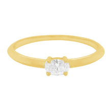 14K GOLD DIAMOND SOLITAIRE IVY RING