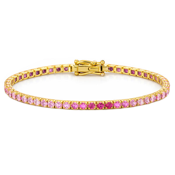 14K GOLD PINK AND WHITE SAPPHIRE TORI BRACELET