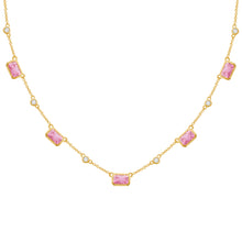 14K GOLD DIAMOND PINK SAPPHIRE LUCY NECKLACE