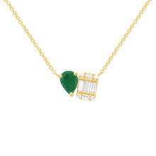14K GOLD DIAMOND EMERALD KELSEY NECKLACE