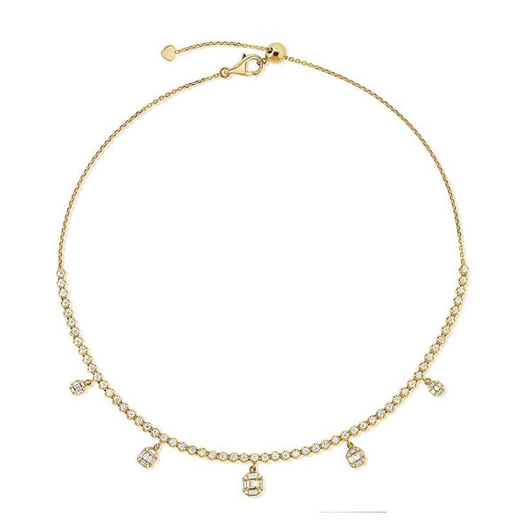 14K GOLD DIAMOND REINA NECKLACE