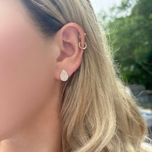 14K GOLD DIAMOND LARGE ANNIE PEAR STUDS