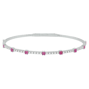 14K GOLD DIAMOND RUBY KAIA FLEX BANGLE