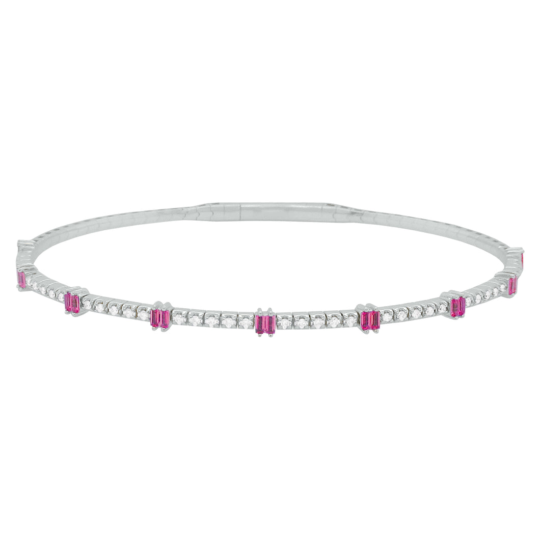 14K GOLD DIAMOND RUBY KAIA FLEX BANGLE