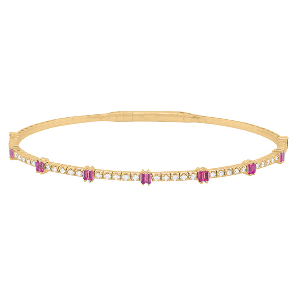 14K GOLD DIAMOND RUBY KAIA FLEX BANGLE